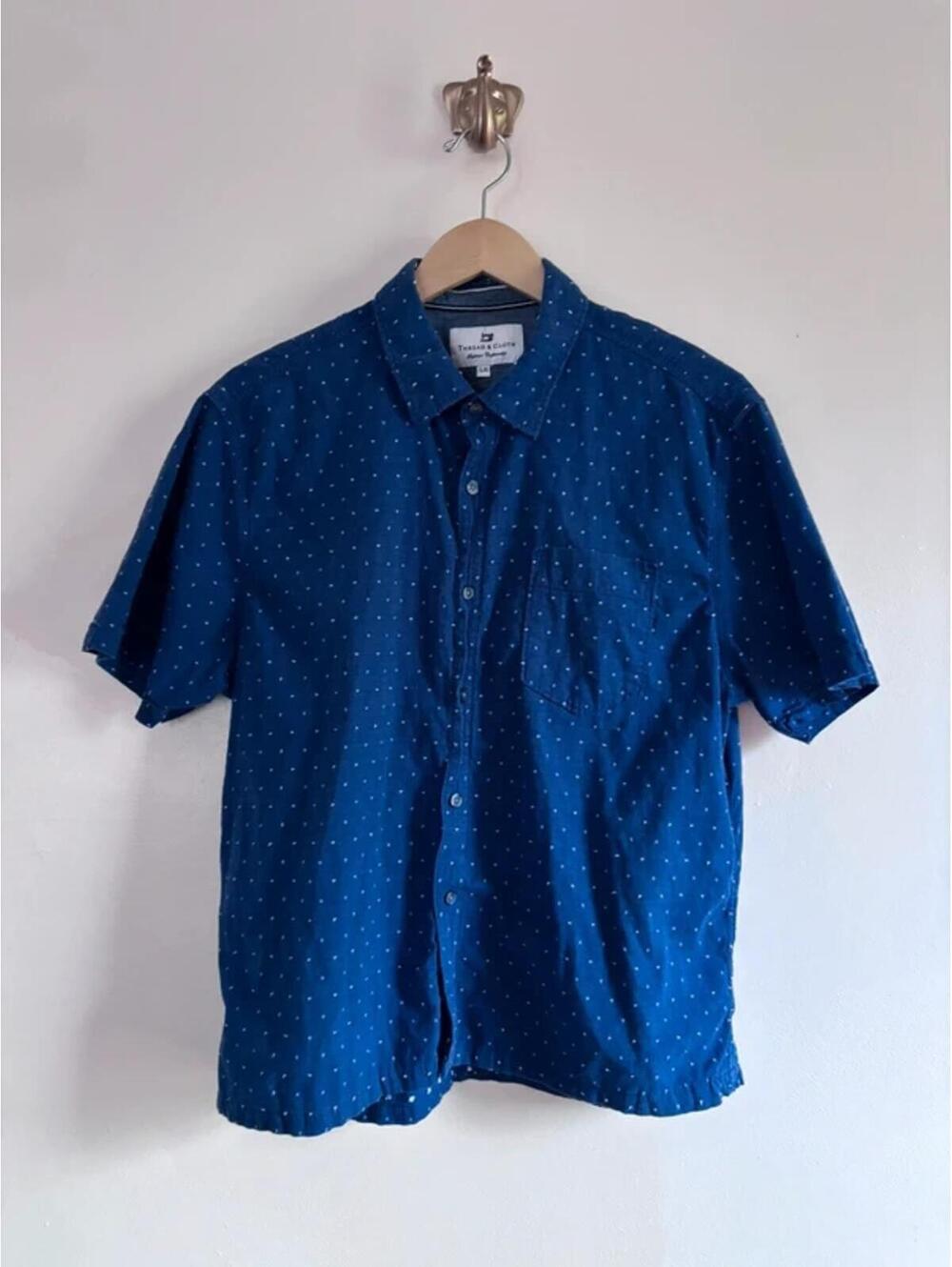 Thread & Cloth 100% Cotton Blue Button Down size L